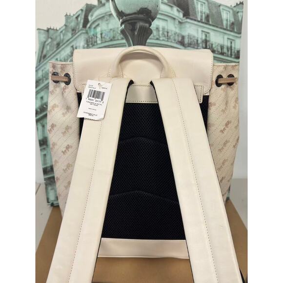 Coach C4135 Turner Backpack With Horse And Carriage Dot Print IN CHALK - Picture 2 of 7